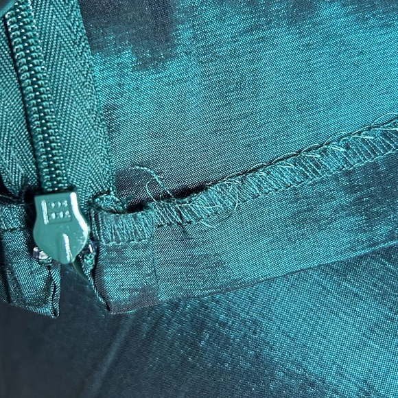 NWT Alex Evenings Green Taffeta Tie Waist Portrait Collar 3/4 Sleeve Top Sz XL - Picture 15 of 16